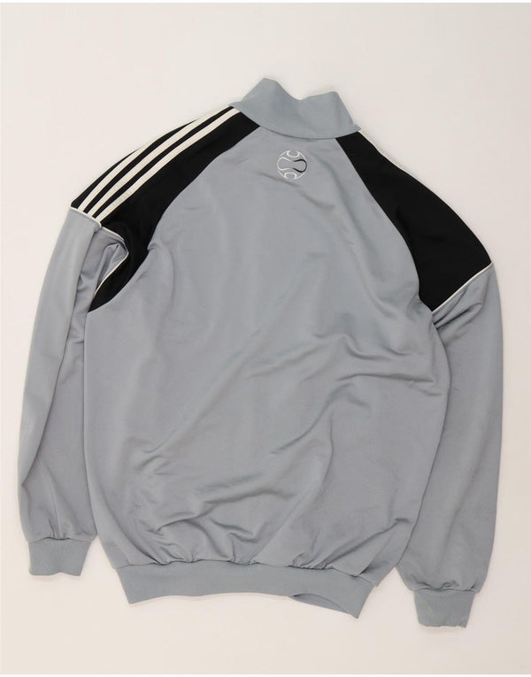 Adidas Veste de survêtement pour homme IT 44/46 Large Gris Colorblock Polyester