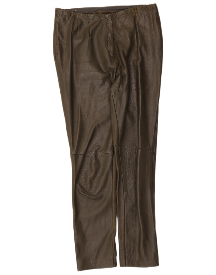 Pantalon en cuir femme vintage W32 L29 Kaki