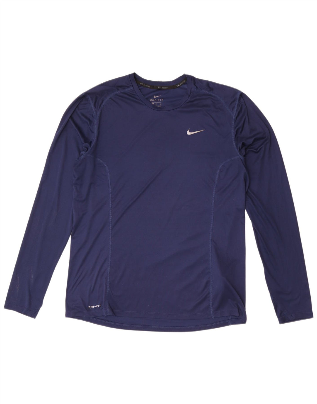 Nike Hommes Dri Fit Haut Manches Longues XL Bleu Marine Polyester