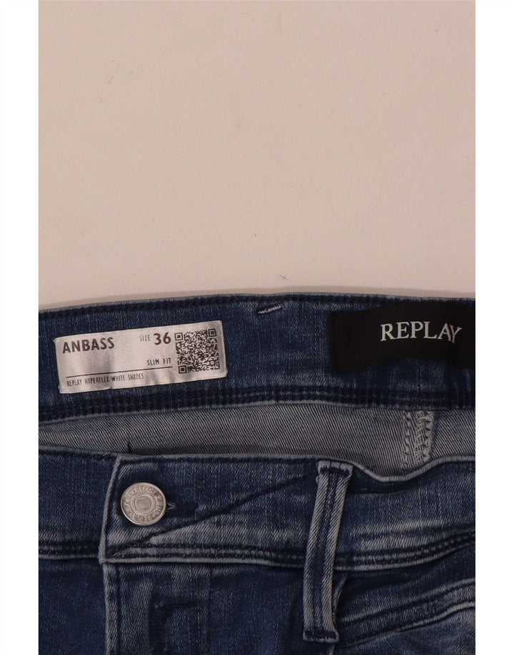 Replay Jean Slim Anbass Homme W36 L34 Bleu