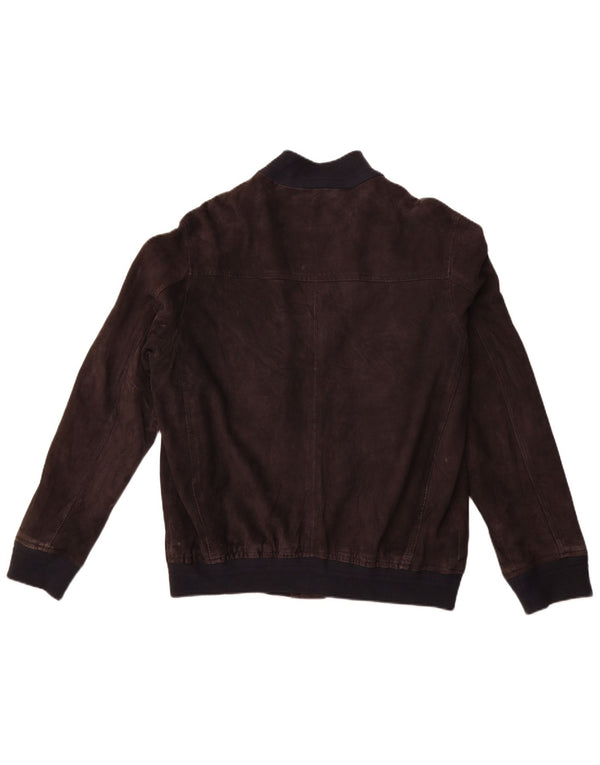PROJECT CLASSICO Veste Bomber en Daim pour Homme UK 42 XL Cuir Marron