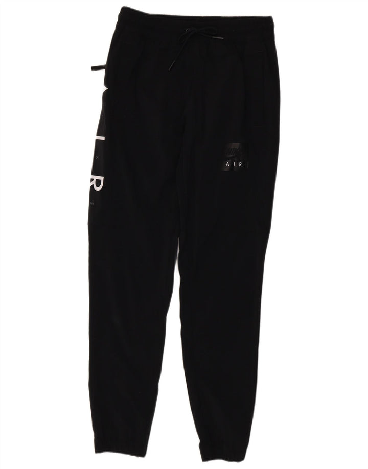 NIKE Pantalon de survêtement graphique pour hommes, petit, en nylon noir