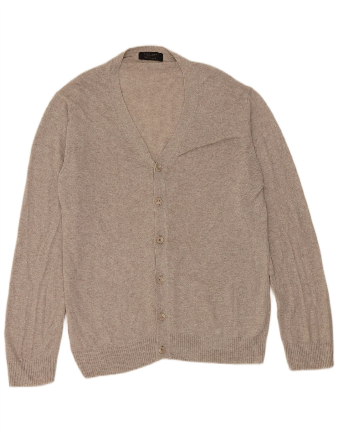 Zara Homme Cardigan Pull Large Gris Moucheté Viscose