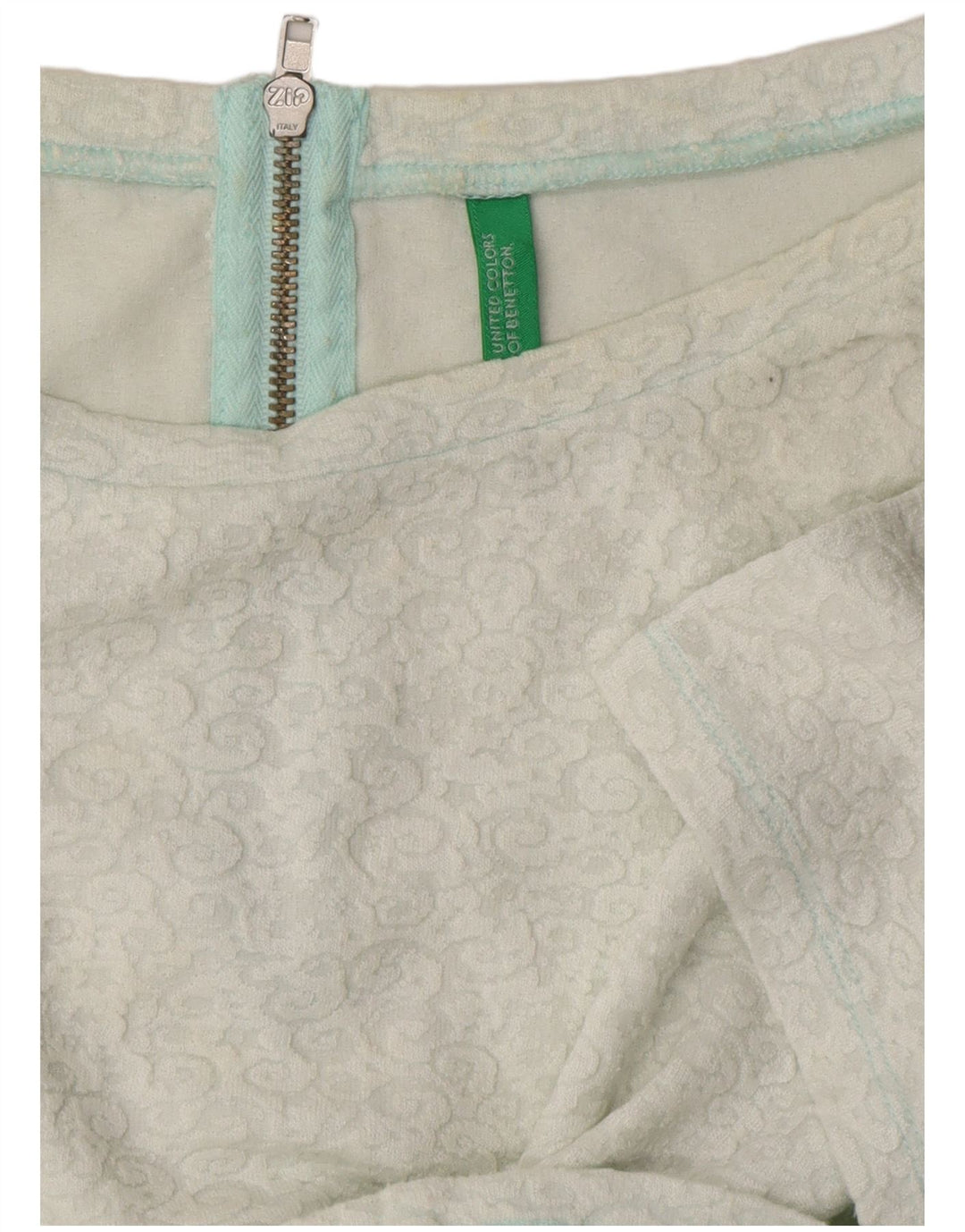 BENETTON Chemisier court pour femme UK 44 Blanc moyen