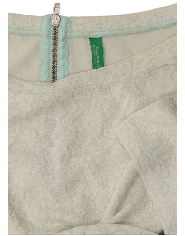 BENETTON Chemisier court pour femme UK 44 Blanc moyen