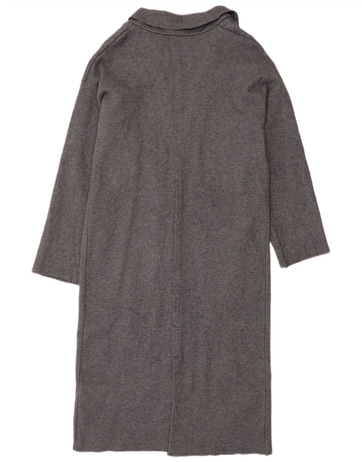 Zara Cardigan long pour femme en viscose gris moyen UK 44