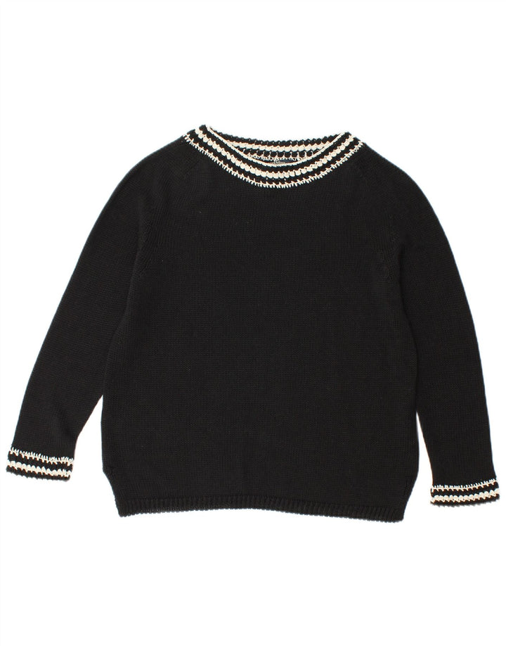 MAX MARA Pull court à col bateau pour femme UK 10 Petit Noir