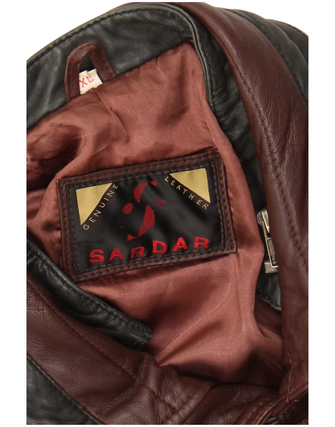 SARDAR Veste en cuir pour homme UK 42 XL Cuir marron