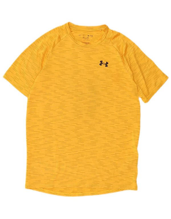 Under Armour T-Shirt Homme Petit Jaune Rayé Polyester