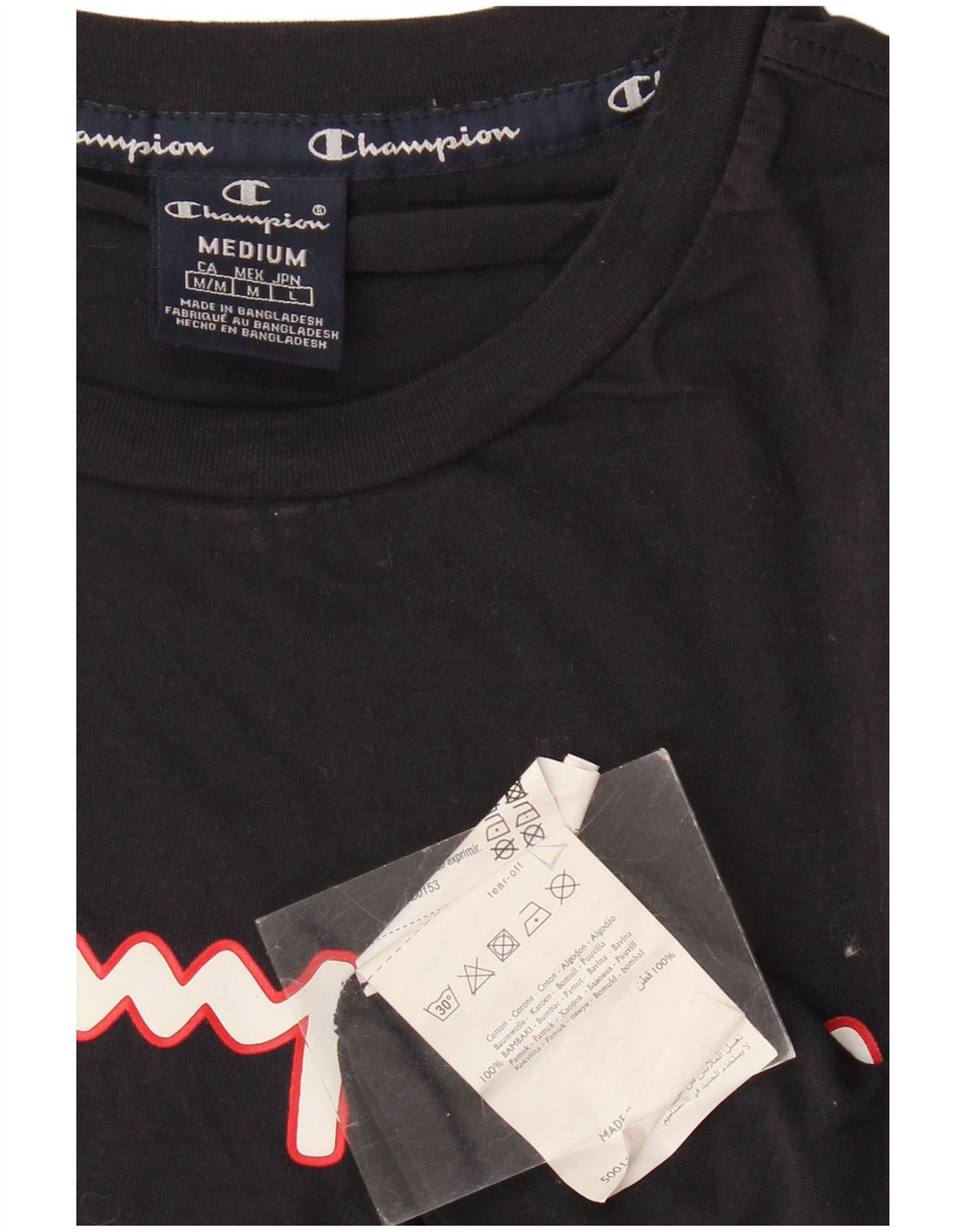 CHAMPION T-Shirt Graphique Homme Bleu Marine Moyen Coton