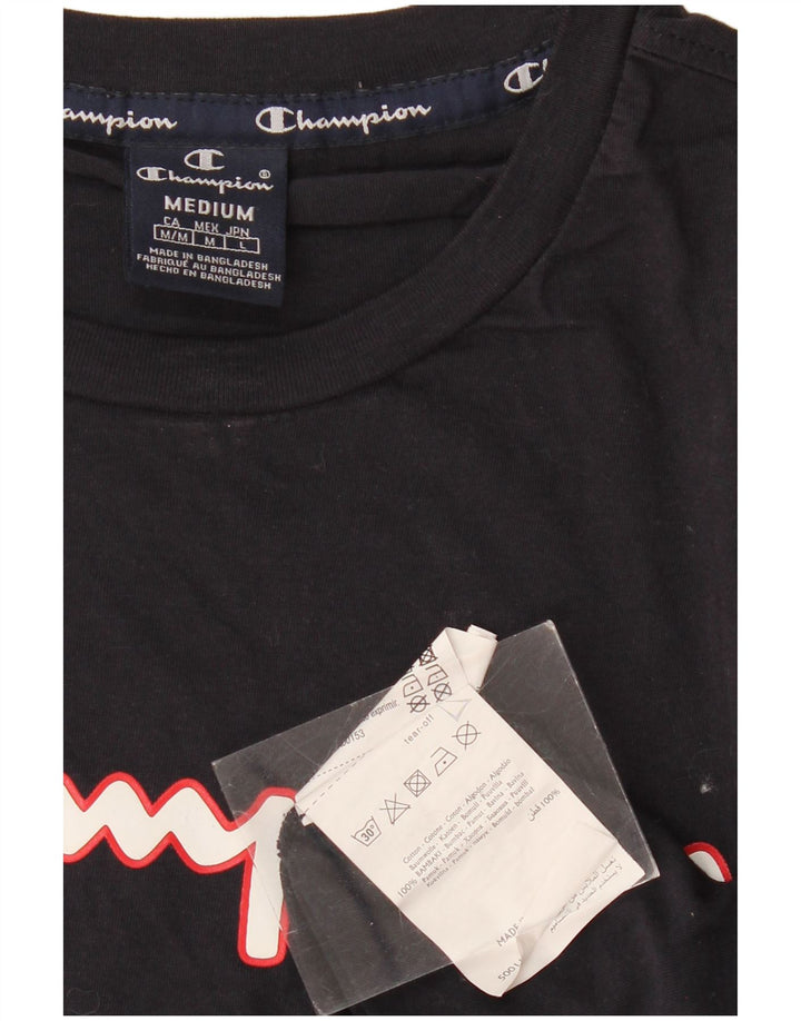 CHAMPION T-Shirt Graphique Homme Bleu Marine Moyen Coton