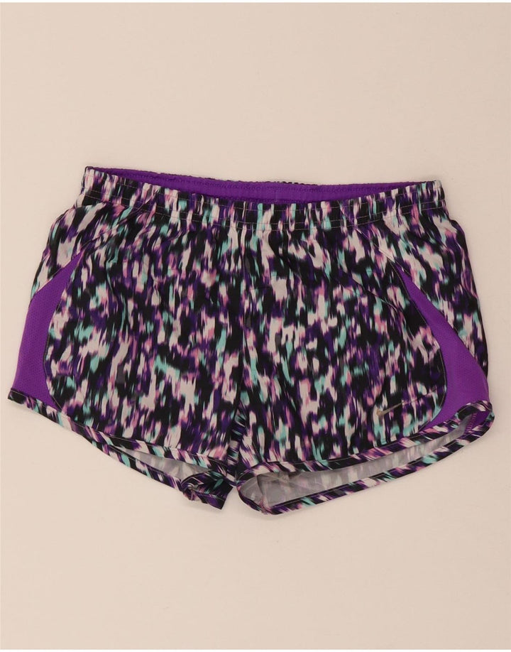 NIKE Womens Abstract Pattern Sport Shorts UK 6 XS Multicoloured Polyester Vintage Nike and Second-Hand Nike from Messina Hembry 