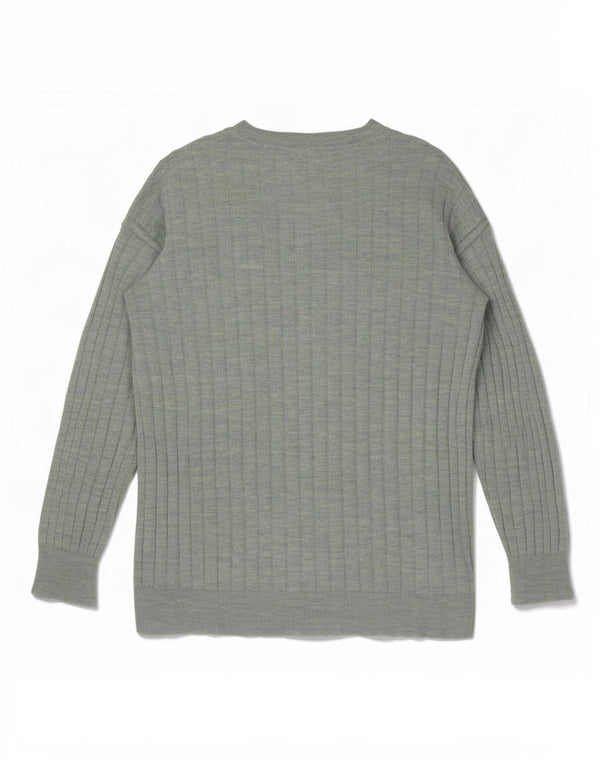 Zara Pull surdimensionné à col rond pour femme UK 10 Petit vert moucheté