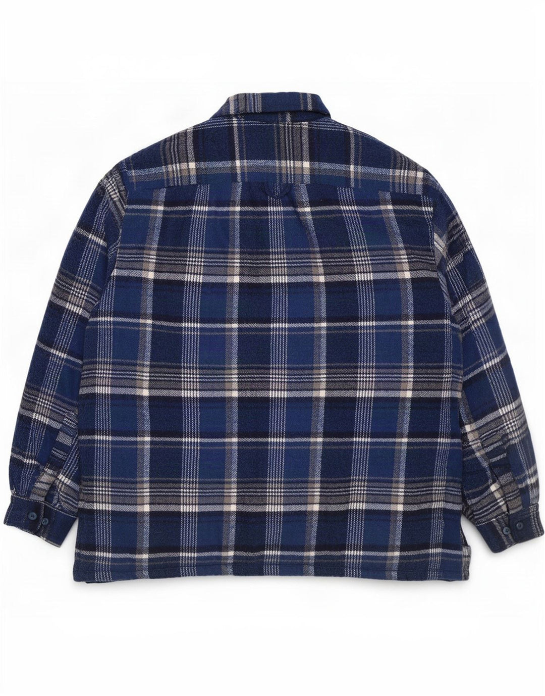 vintage Mens Lumberjack Flanelle Chemise XL Bleu Marine Check
