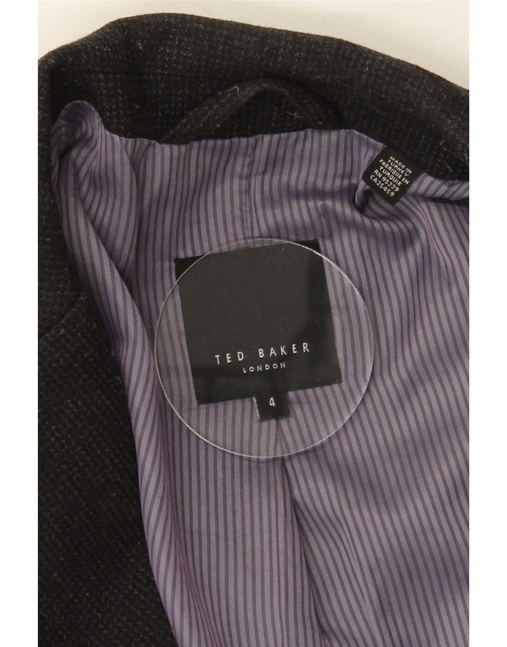 Ted Baker Pardessus militaire pour homme Taille 4 Grande laine grise