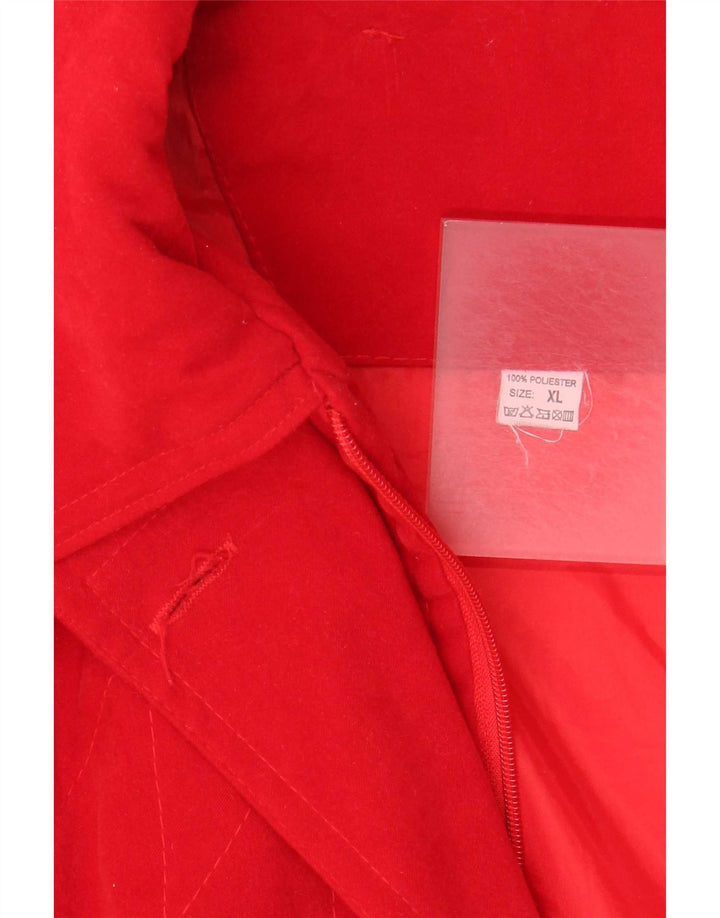 Veste Parka surdimensionnée à capuche femme vintage UK 18 XL Polyester rouge