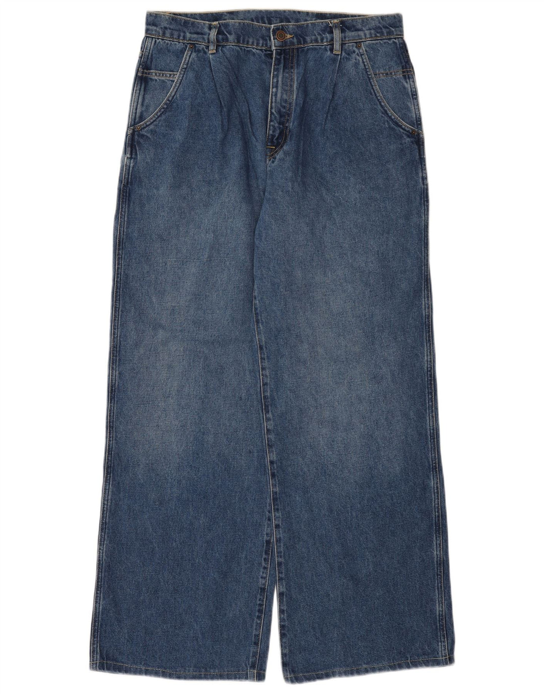 Massimo Dutti Jean large pour femme EU 40 Medium W30 L30 Bleu Coton