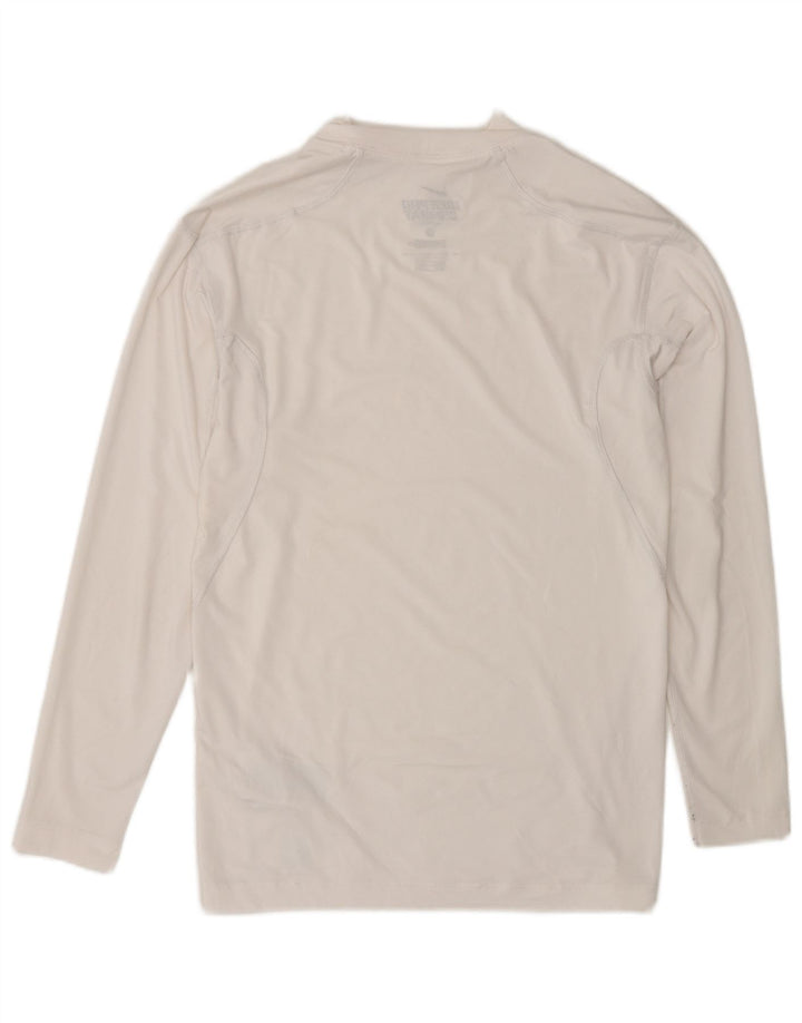 Nike Haut de compression à manches longues pour homme UK 42/44 Large Blanc Polyester Sports