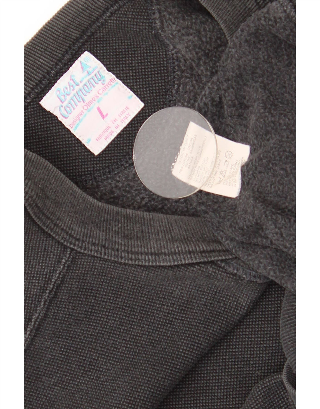 Best Company Sweat-shirt pour homme en coton noir Taille L