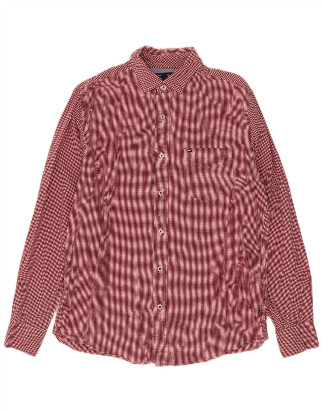 Tommy Hilfiger Chemise coupe classique pour homme en coton vichy rouge petit