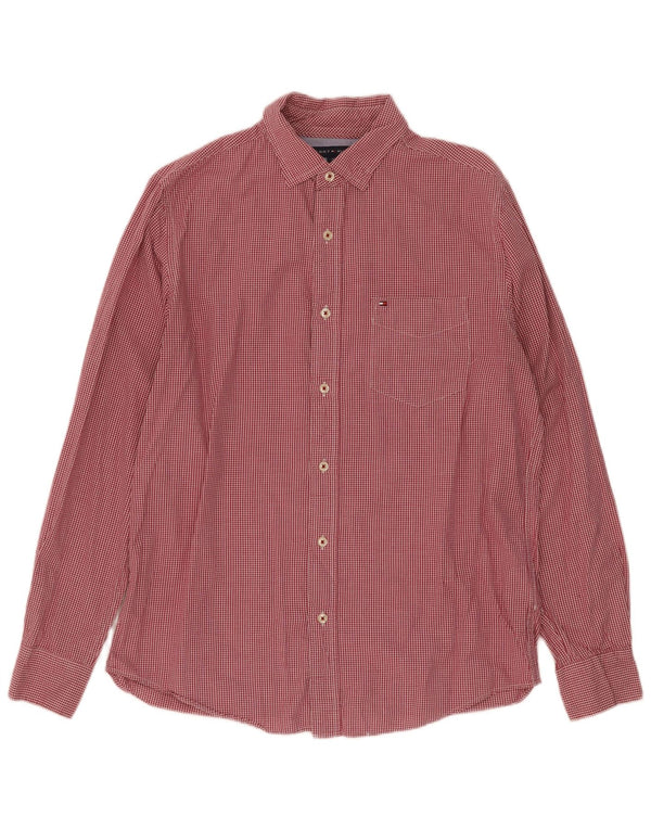 Tommy Hilfiger Chemise coupe classique pour homme en coton vichy rouge petit