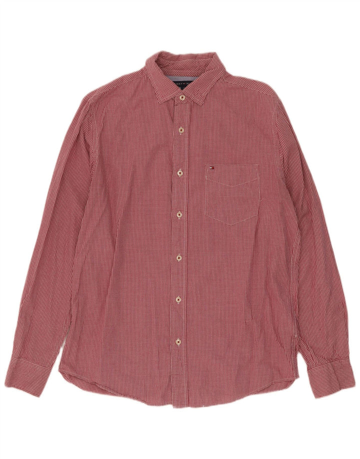 Tommy Hilfiger Chemise coupe classique pour homme en coton vichy rouge petit