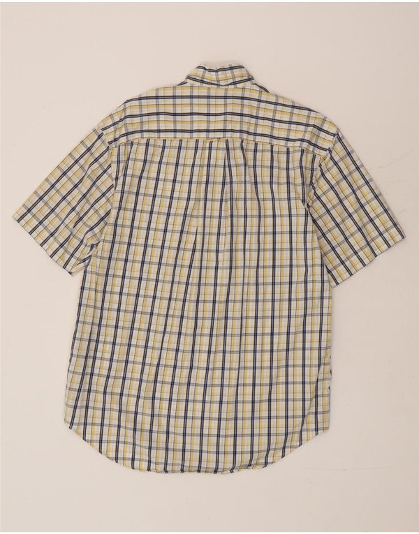 Nautica Chemise à manches courtes pour homme en coton à petits carreaux jaunes