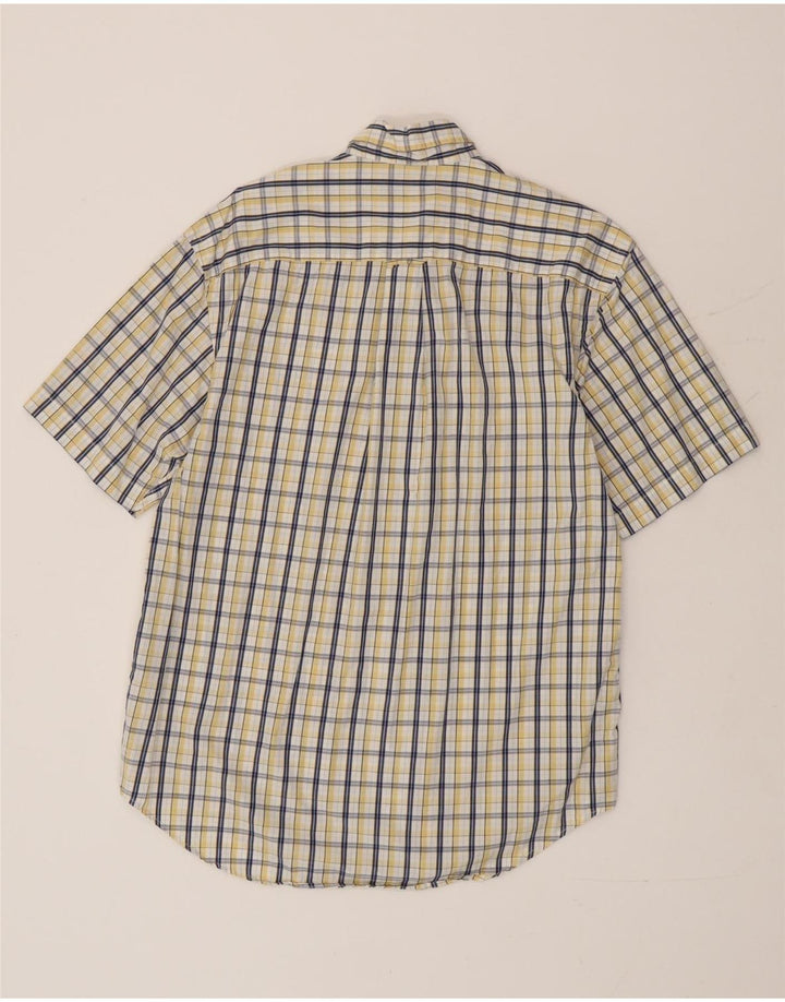 Nautica Chemise à manches courtes pour homme en coton à petits carreaux jaunes