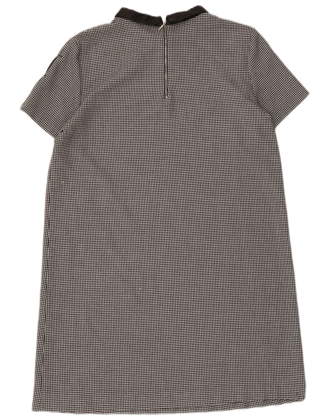 Zara Robe droite pour femme UK 44 Grand pied-de-poule noir en polyester