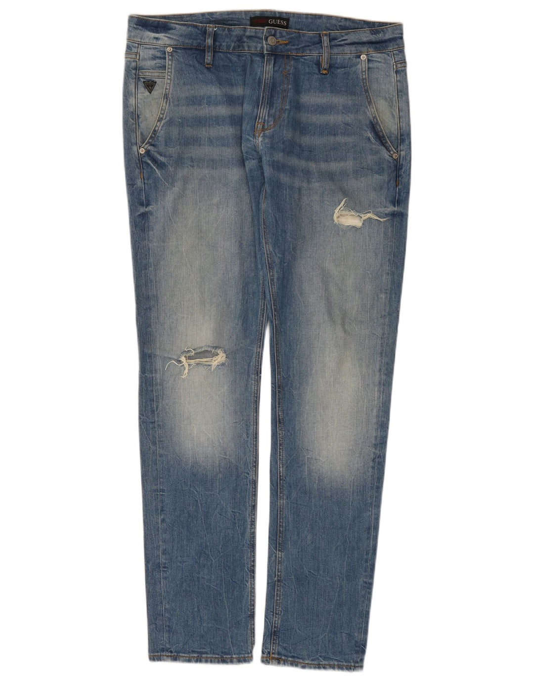 Guess Jean slim effet vieilli W33 L32 en coton bleu pour homme