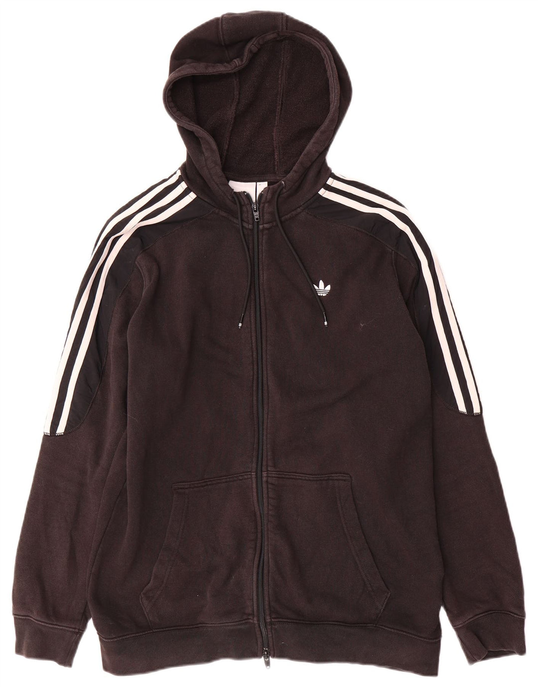 Adidas Pull à capuche zippé pour homme en coton noir moyen