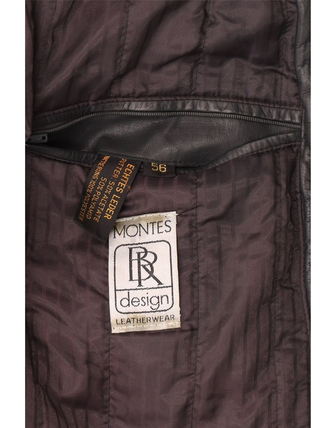 Montes Manteau en cuir pour homme IT 56 3XL Cuir noir