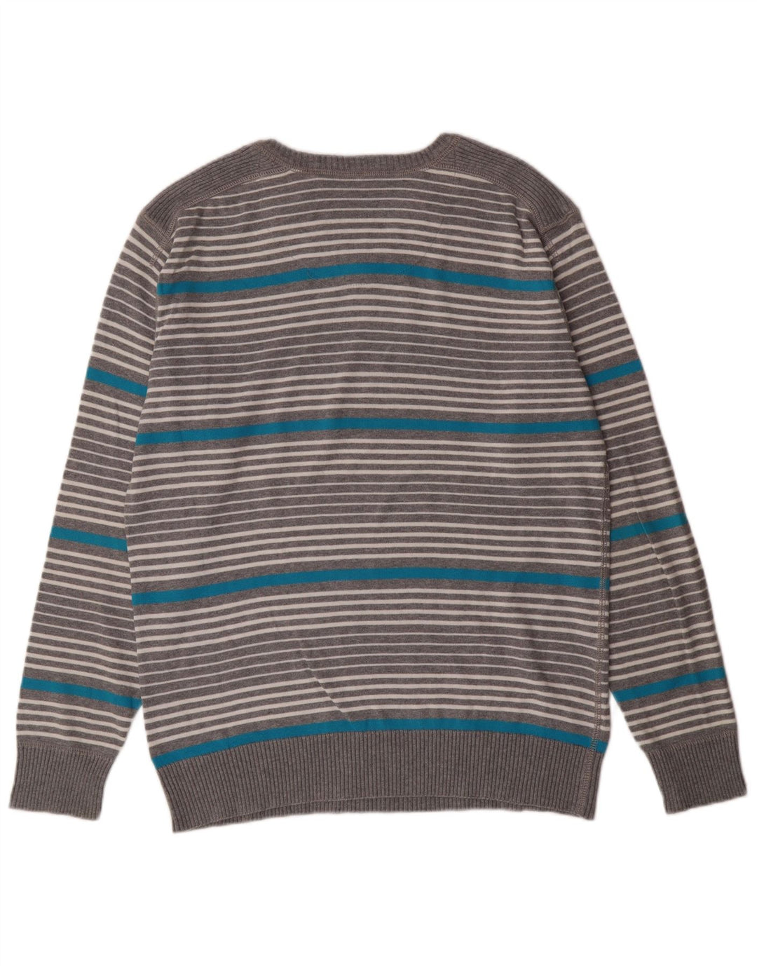 ANGELO LITRICO Pull col V pour Homme Large Rayé Gris