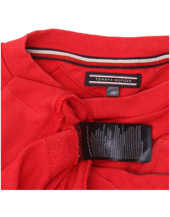 TOMMY HILFIGER Sweat-shirt graphique pour homme XS en coton color block rouge