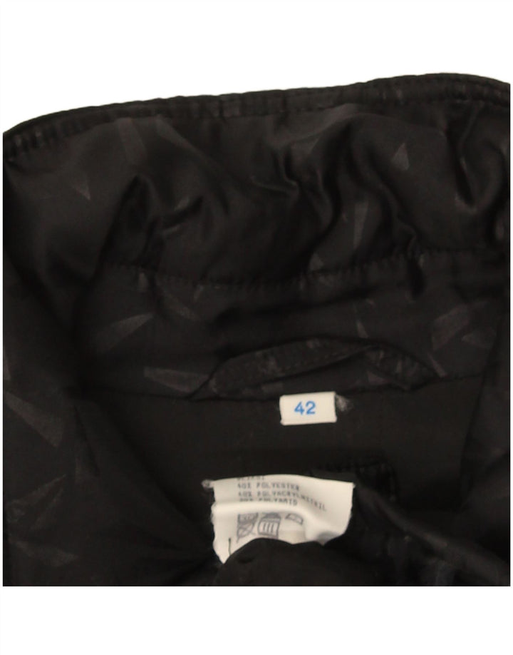vintage Femme Coupe-vent surdimensionné Manteau IT 42 Moyen Noir Géométrique
