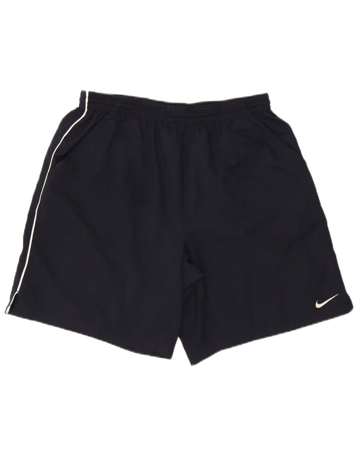 Nike Short de sport Dri Fit pour homme en polyester bleu marine Taille L