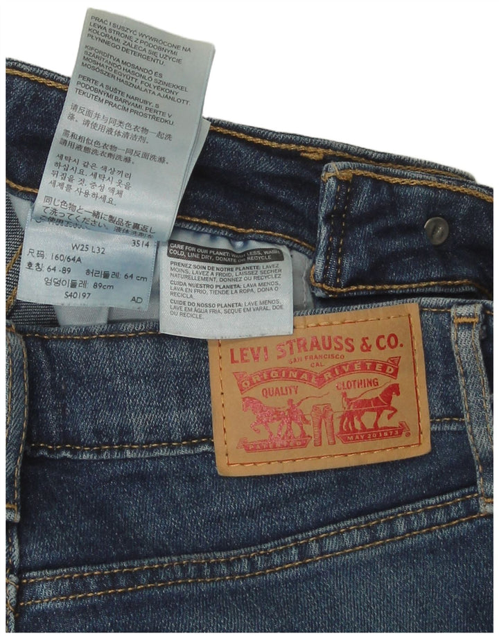 Levi's Jean Évasé Taille Haute W25 L32 Femme Bleu Marine Coton