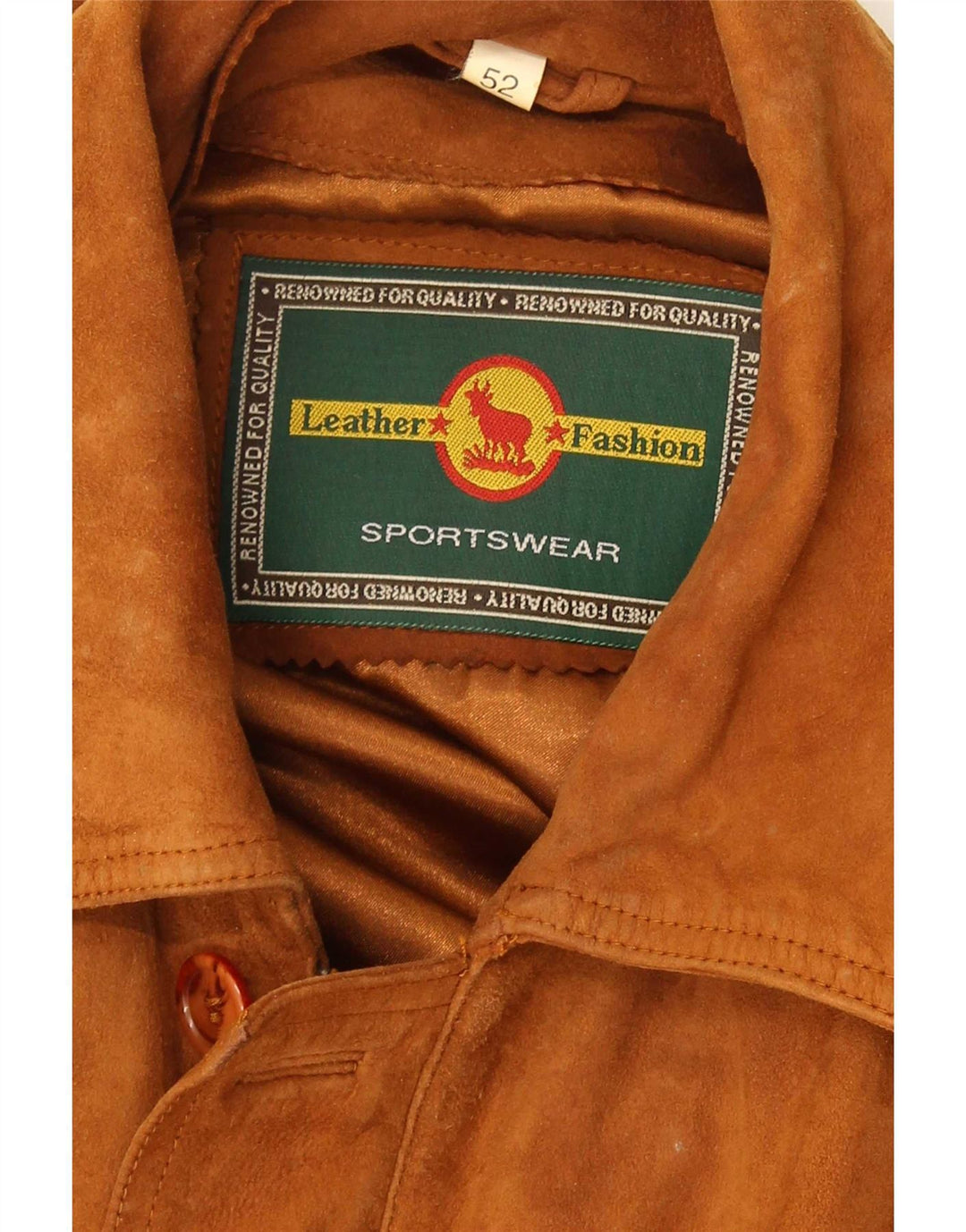 veste en daim homme vintage IT 52 XL cuir marron