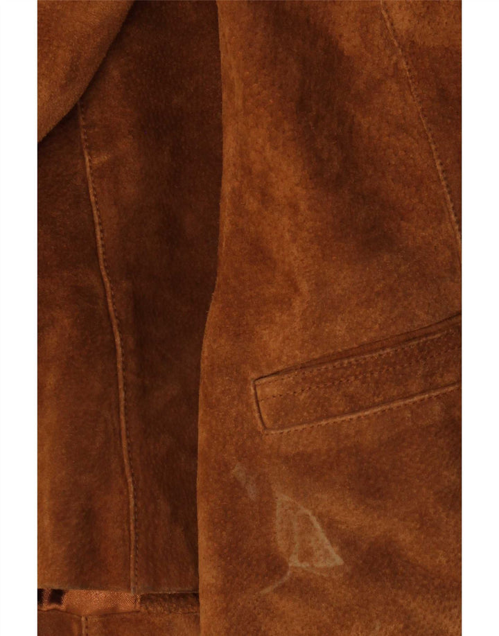 WS Veste en daim pour femme UK 16 Grand cuir marron