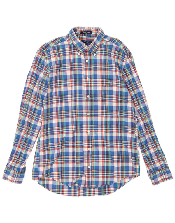 Gant Chemise E-Z Fit Homme Grand Carreau Bleu Coton