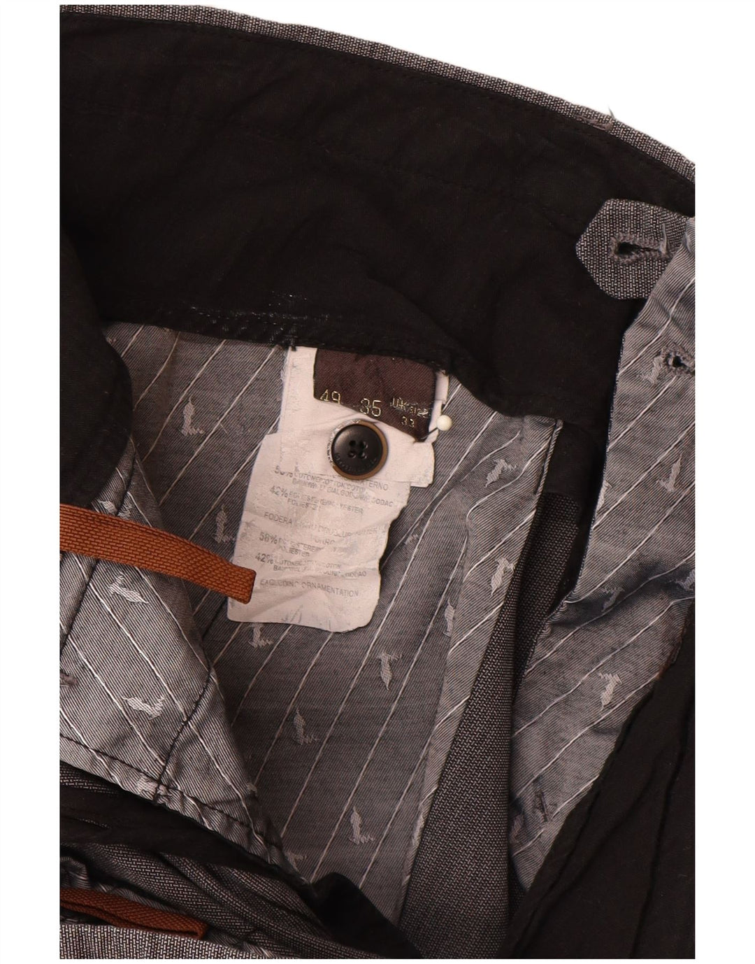 Trussardi Pantalon De Costume Droit W33 L30 Gris Coton Femme