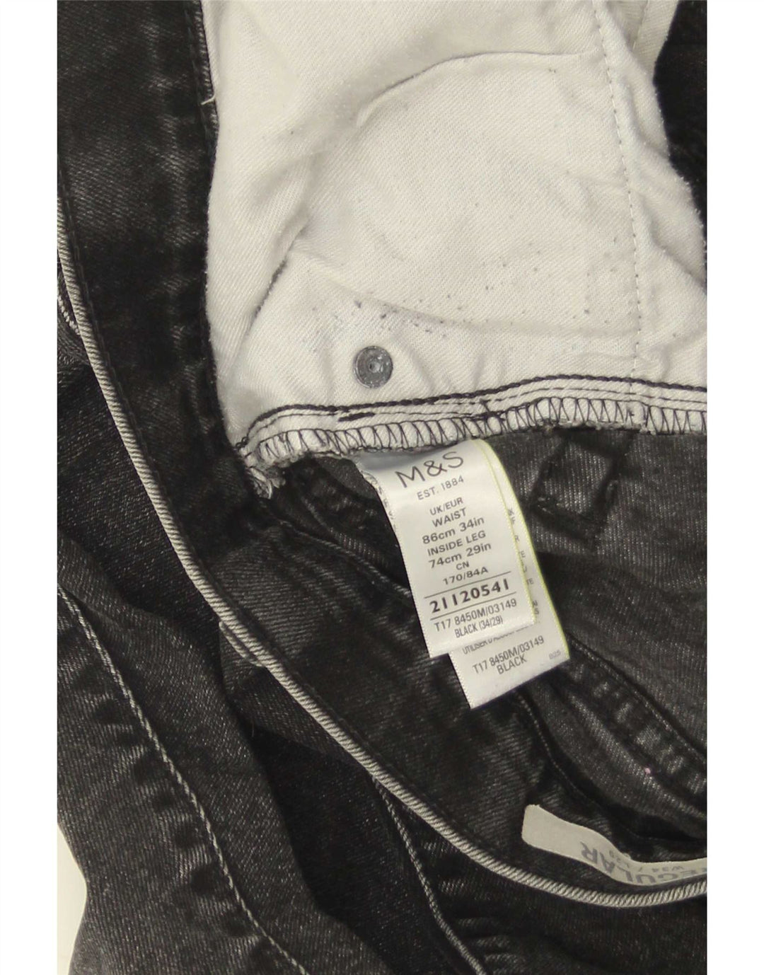 Marks & Spencer Jean droit homme W34 L29 coton noir