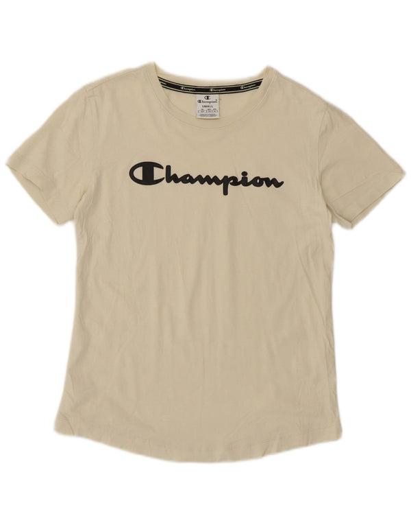 Champion T-shirt graphique pour femme UK 10 Small Off White