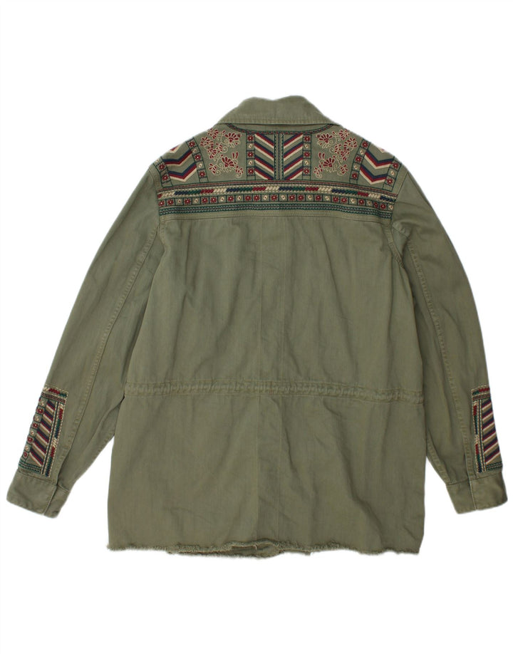 SUPERDRY Veste militaire coupe ample pour femme UK 12 Vert moyen Fair Isle