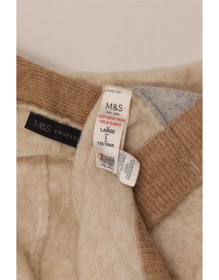 Marks & Spencer Pull cardigan long pour femme UK 16 Large Beige