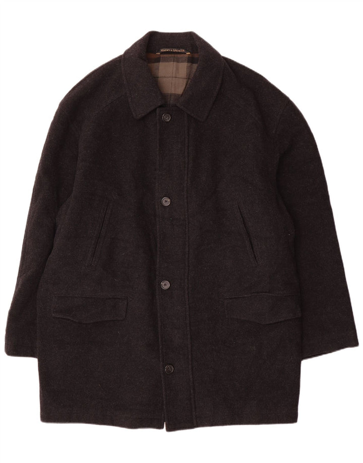 Marks & Spencer Manteau pour homme UK 40 Grande laine vierge grise