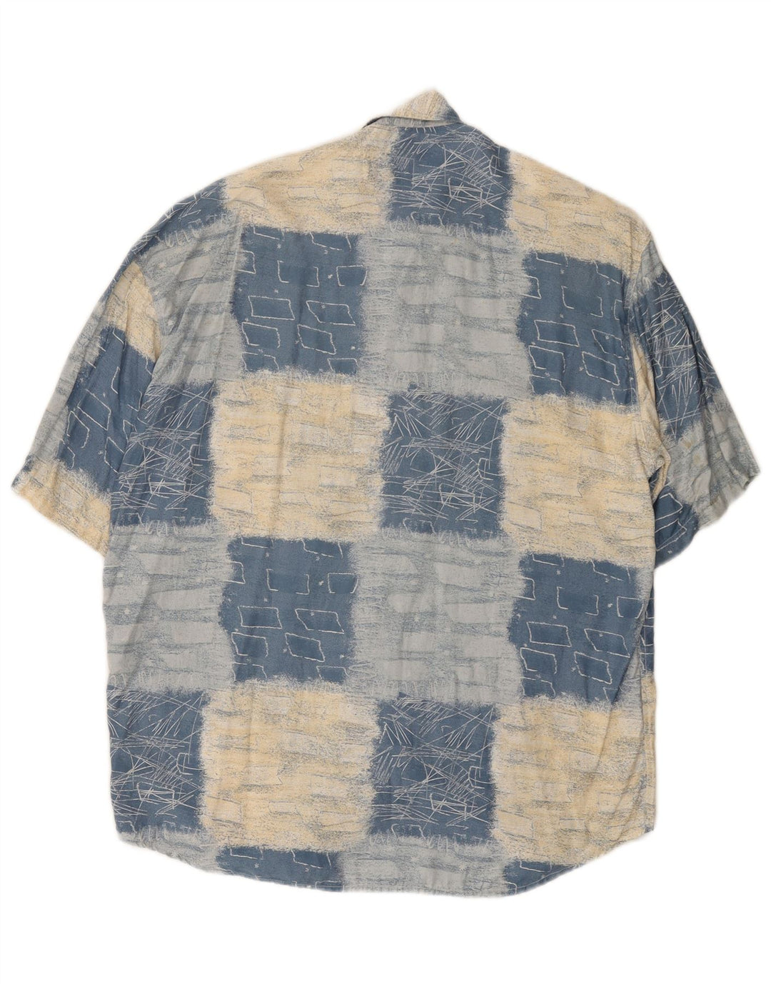 RAYBEST Chemise à Manches Courtes Homme Bleu Moyen Géométrique