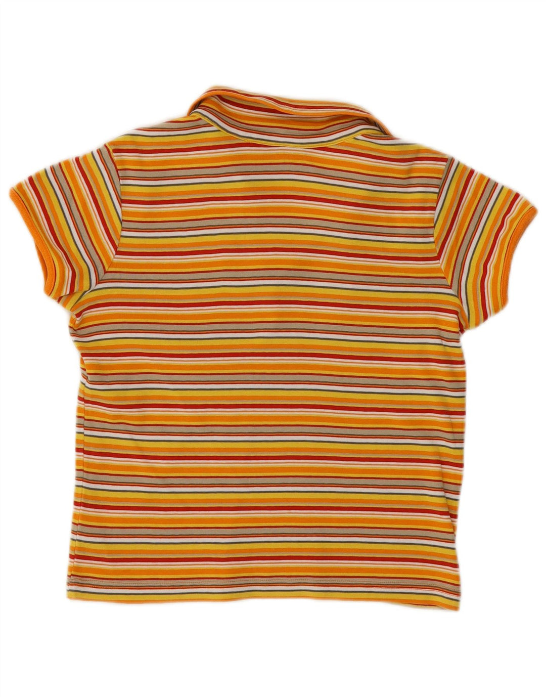 S.Oliver Polo court pour femme UK 14 Grand coton rayé jaune