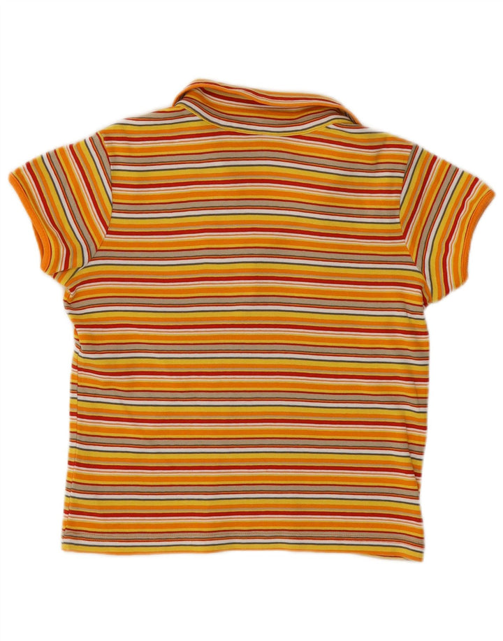 S.Oliver Polo court pour femme UK 14 Grand coton rayé jaune