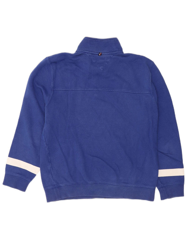 Tommy Hilfiger Sweat-shirt à col zippé pour homme en coton bleu moyen